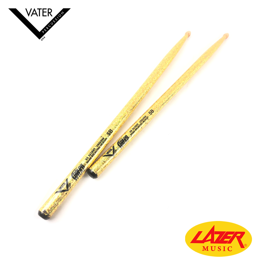 Vater VC5B-GD Sparkle Colors Wrap 5B Drumsticks (Gold)